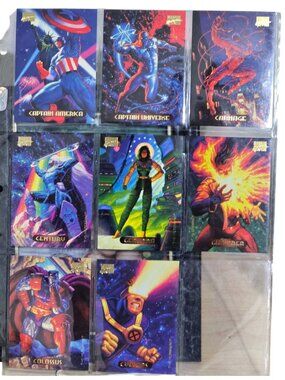 Marvel Masterpieces 1994 Trading Cards Set Featuring Captain America Carnage Cyc